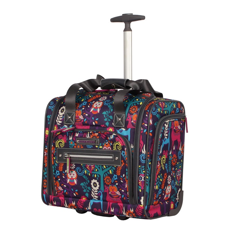 Lily Bloom Designer 15 Inch Carry On - Weekender Overnight Business Travel Luggage - Lightweight 2- Rolling Wheels Suitcase - Under Seat Rolling Bag for Women (Wildwoods) - Image 1